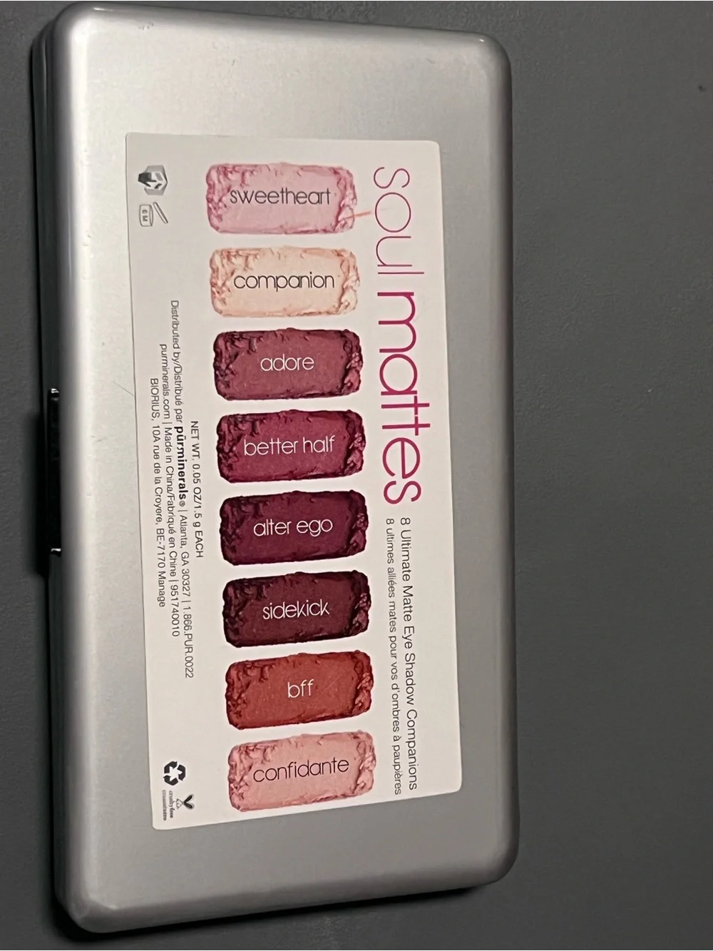 Pur Minerals Soul Mattes 8 Ultimate Matte Eyeshadow Palette + Brush
